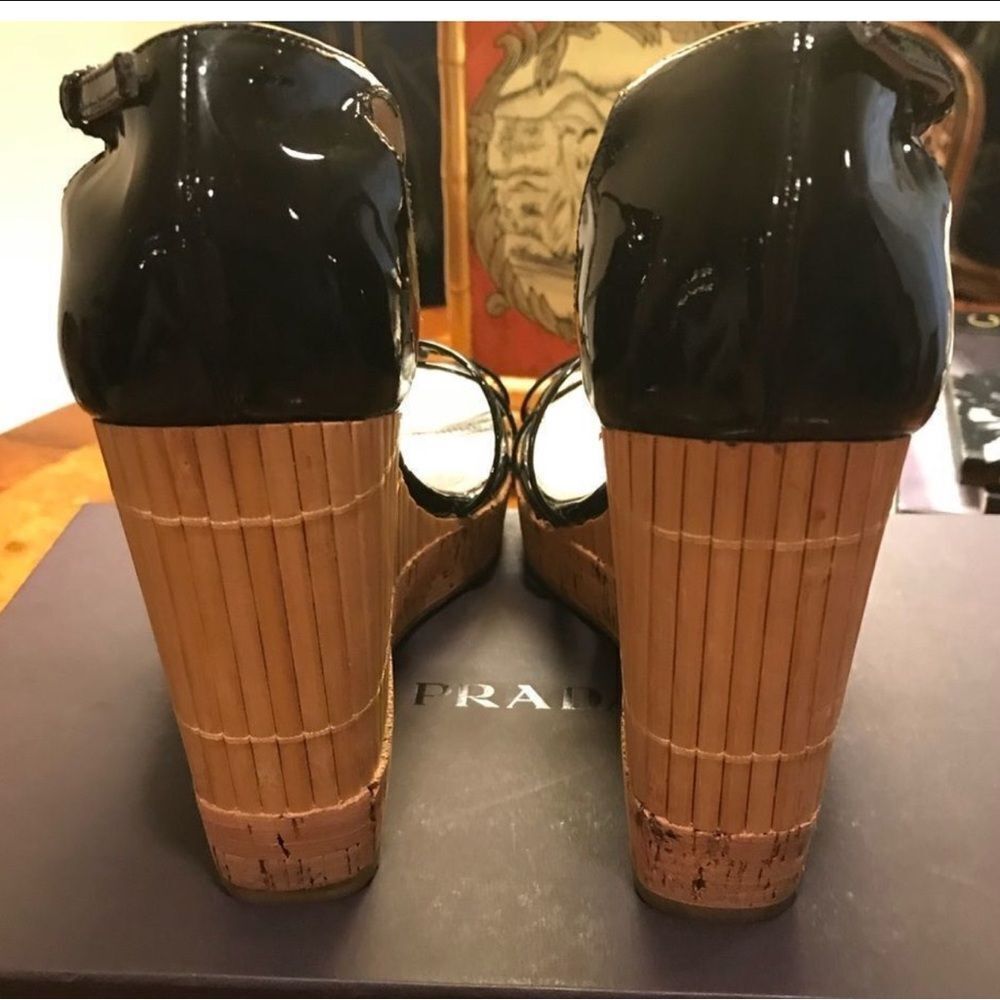 Prada Bamboo Wedge Patent Leather
Sandals sz10/41 - Picture 6 of 7